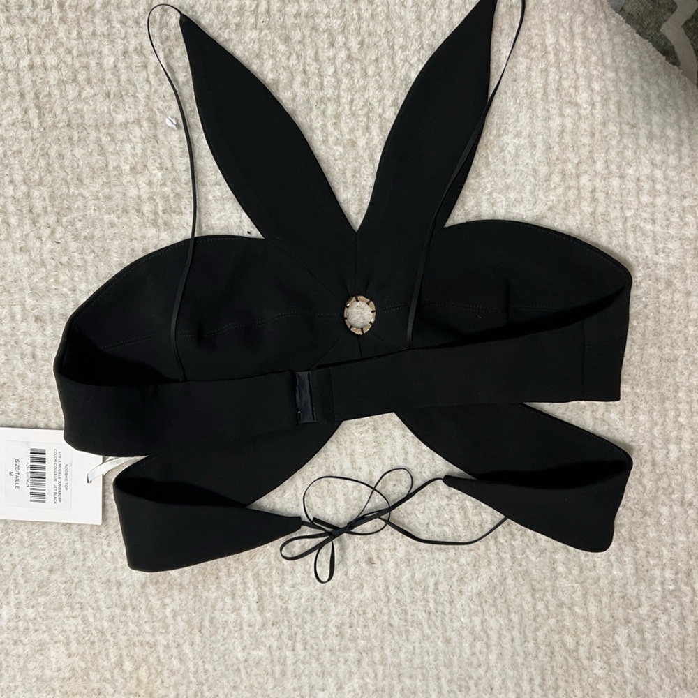 NWT Ronny Kobo Nooshie flower leaf Top black ($378) - Medium - Picture 9 of 9